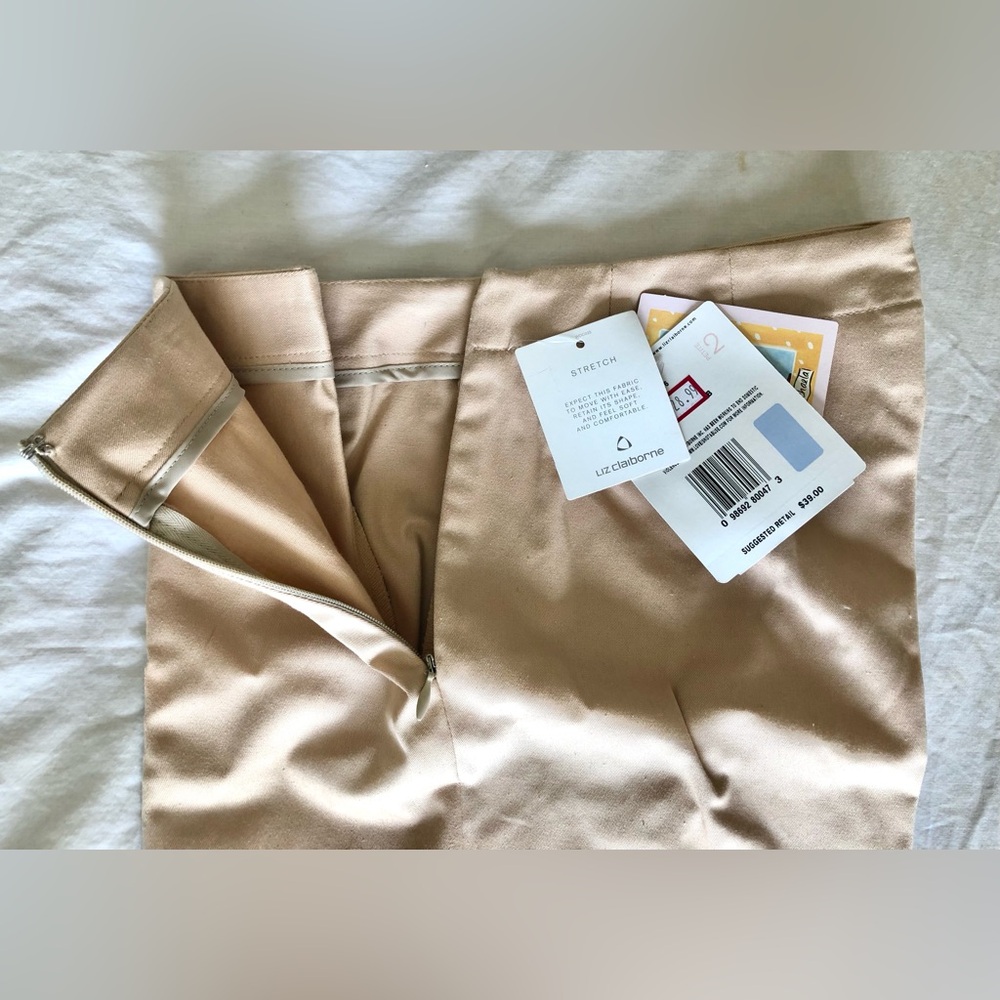 NEW WITH TAGS LIZ CLAIBORNE MICHAELA FLAT FRONT SUMMER STRETCH PANTS PETITE - Picture 4 of 6